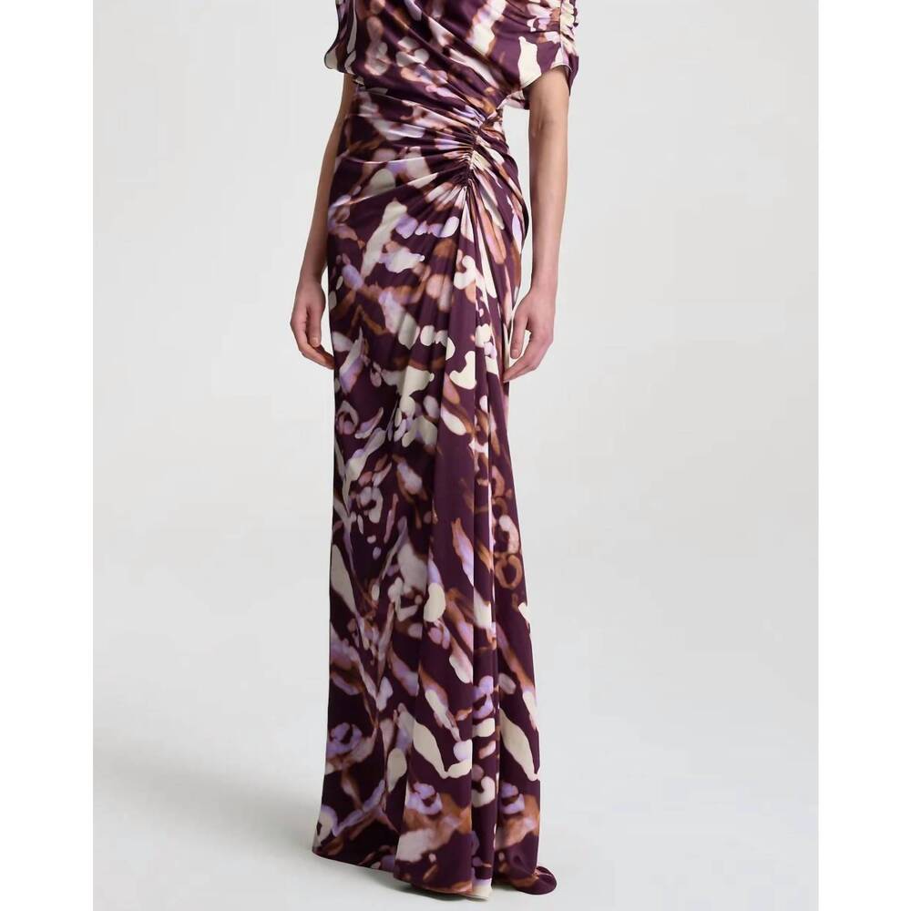 NEW A.L.C. poppy satin gown in plum violet - Picture 3 of 6